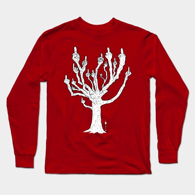 Tree of Giving Zero Fucks Long Sleeve T-Shirt by deancoledesign